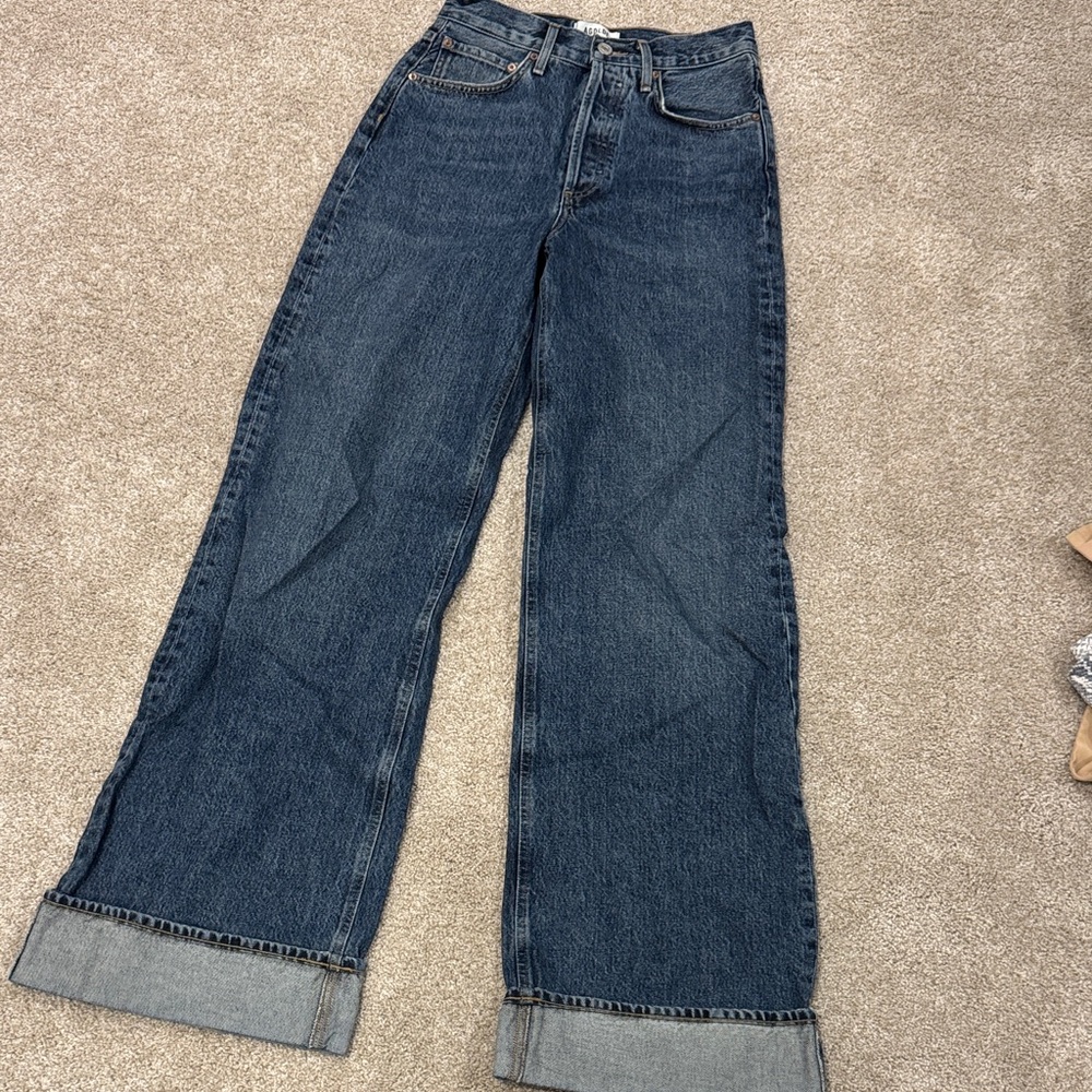 Agolde Dame Indigo Wide Leg Jeans
